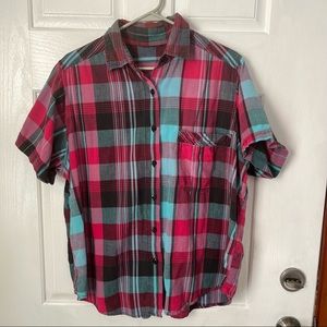 Unbranded plaid button up short sleeve plaid shirt